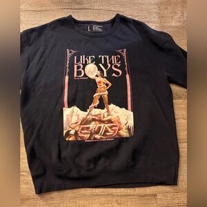 Rare Rina Sawayama like the boys crew neck sweatshirt Navy size large